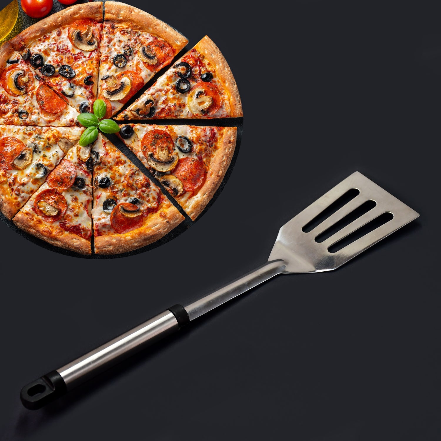 2998 Stainless Steel 14Inch Turners/Slotted Turner/Cooking Turner/for Dosa, Roti, Omlette, Parathas, PavBhaji. DeoDap 2998 Stainless Steel 14Inch Turners/Slotted Turner/Cooking Turner/for Dosa, Roti, Omlette, Parathas, PavBhaji. DeoDap